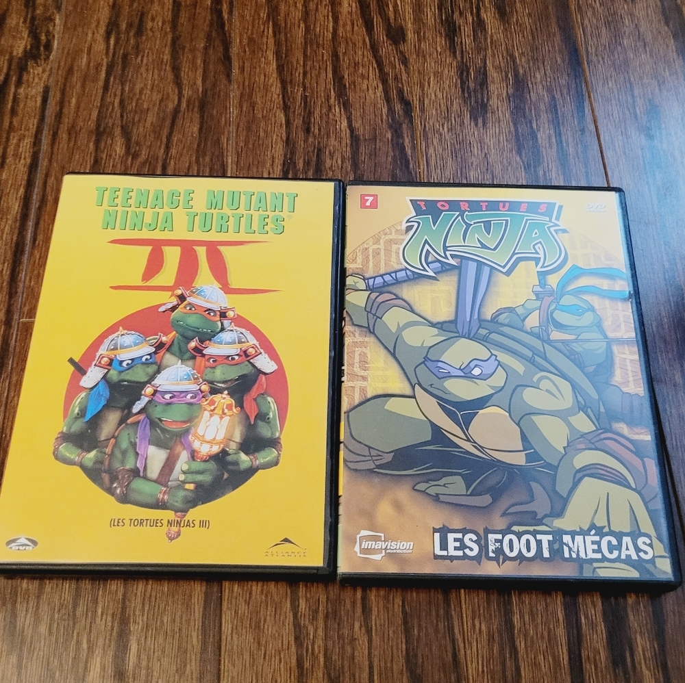 Teenage Mutant Ninja Turtles Bundle 2 DVD French Movies 1 Cartoon Nostalgic